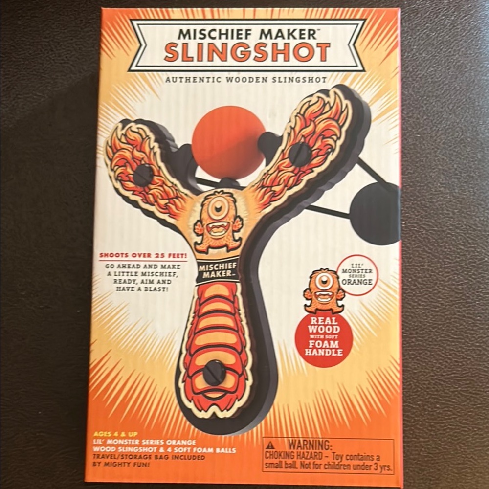 Mighty Fun Lil Monster Mischief Maker Orange Slingshot